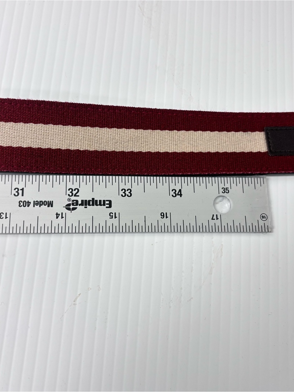 Bally Maroon and Cream Stripe Men’s Belt - Picture 8 of 12